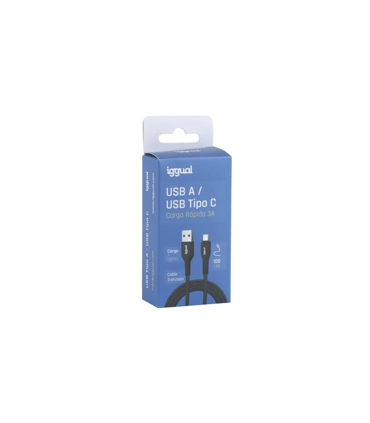 iggual Cable USB-A a tipo C 3A 100 cm trenzado