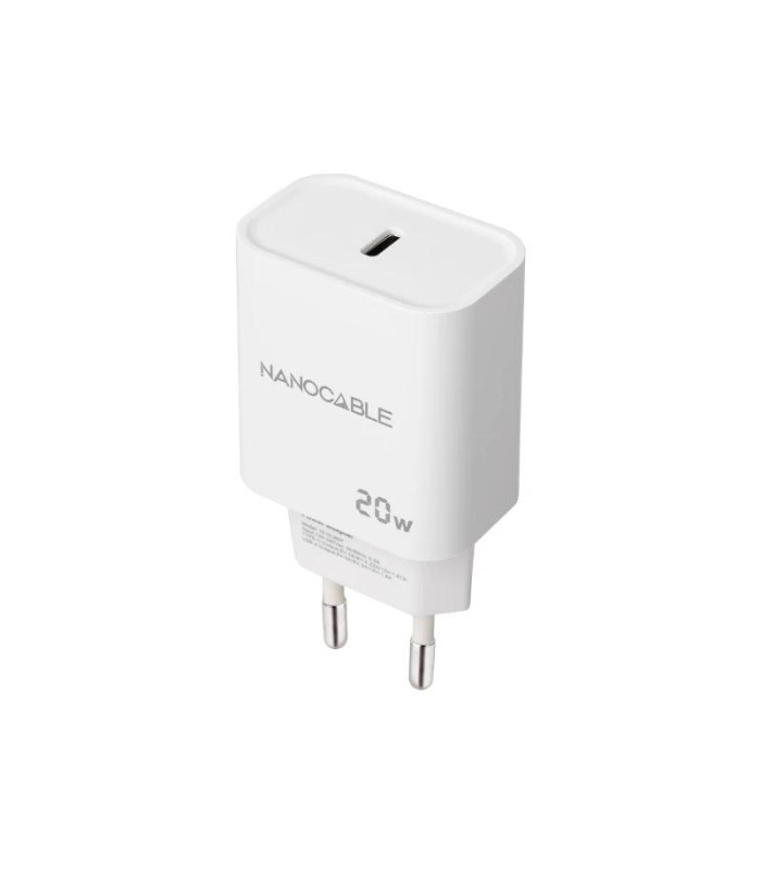 Nanocable Cargador pared USB-C PD 20W Blanco