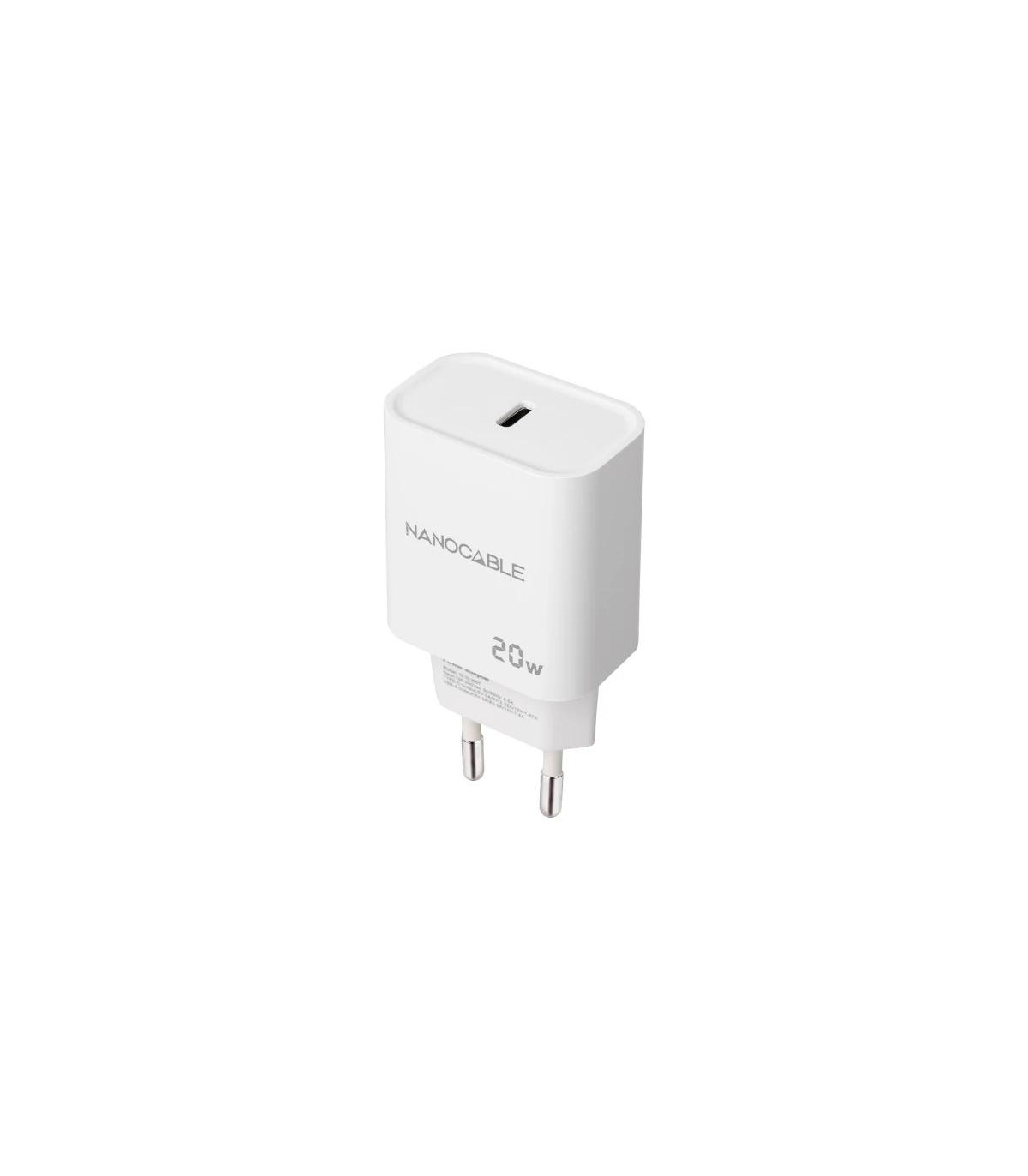 Nanocable Cargador pared USB-C PD 20W Blanco