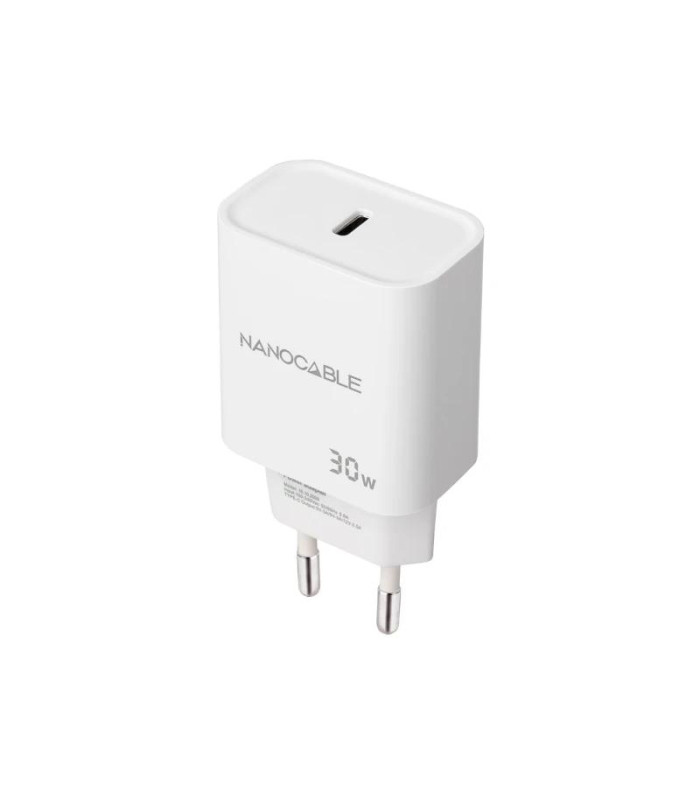 Nanocable Cargador pared USB-C PD 30W Blanco