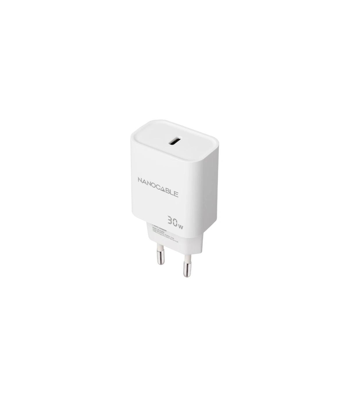 Nanocable Cargador pared USB-C PD 30W Blanco