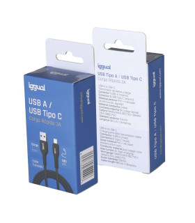 iggual Cable USB-A a tipo C 3A 180 cm trenzado