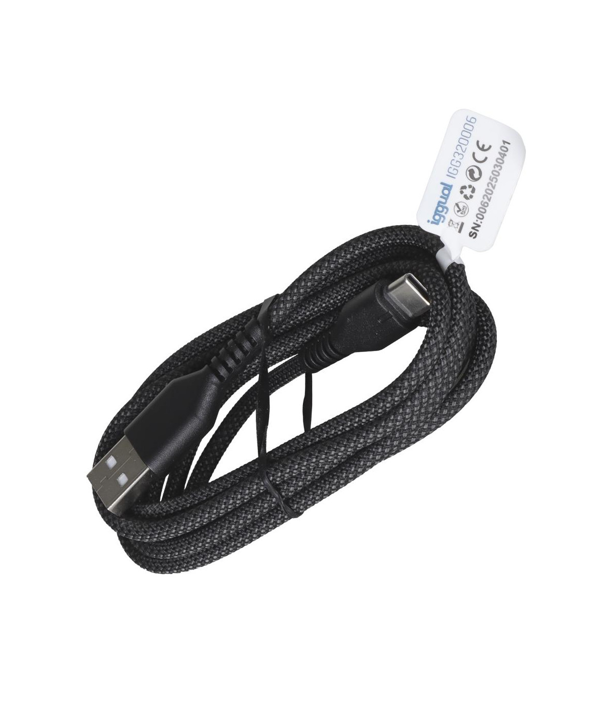 iggual Cable USB-A a tipo C 3A 180 cm trenzado