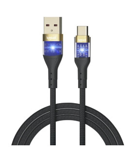 iggual Cable USB-A a tipo C 3A 100 cm trenzado LED