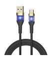 iggual Cable USB-A a tipo C 3A 100 cm trenzado LED
