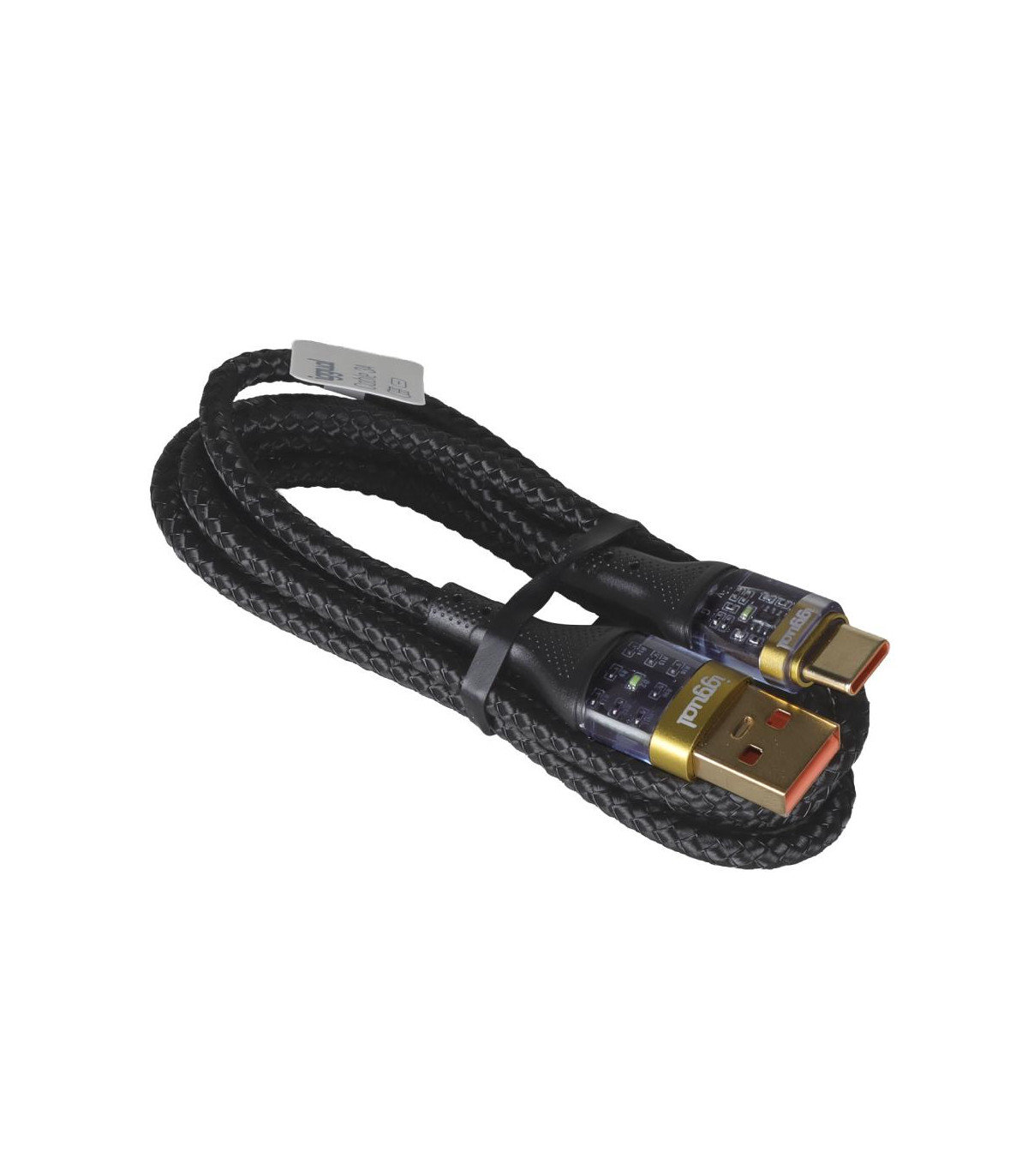 iggual Cable USB-A a tipo C 3A 100 cm trenzado LED