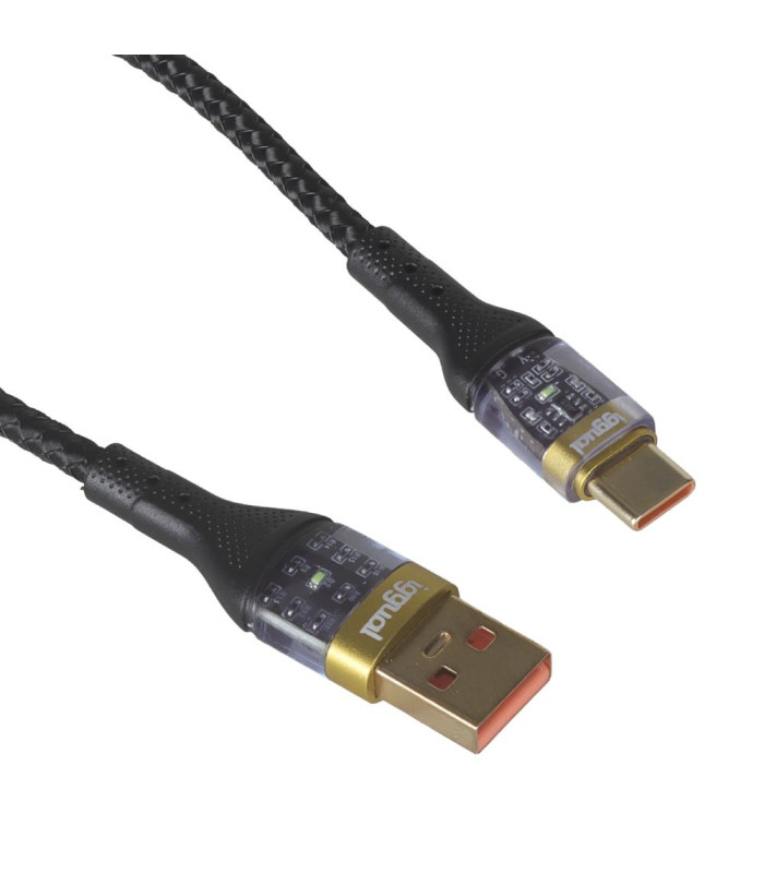 iggual Cable USB-A a tipo C 3A 100 cm trenzado LED