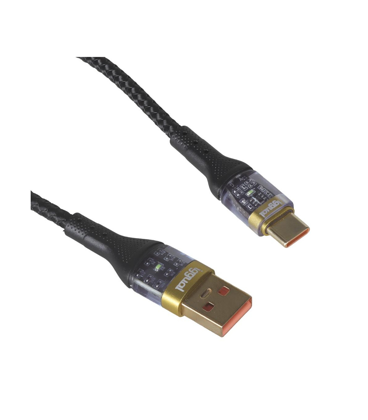 iggual Cable USB-A a tipo C 3A 100 cm trenzado LED