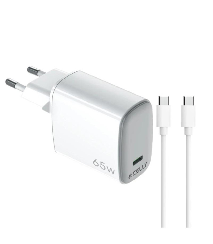 Celly Cargador Gan 1C 65W + C A C 2M CABL