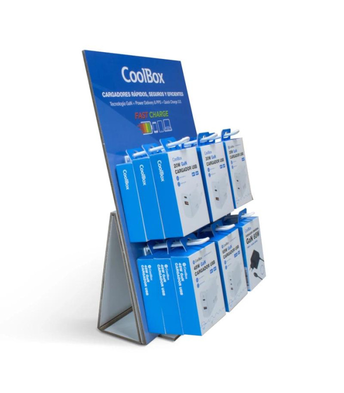 COOLBOX PACK 18 CARGADORES GAN + EXPOSITOR