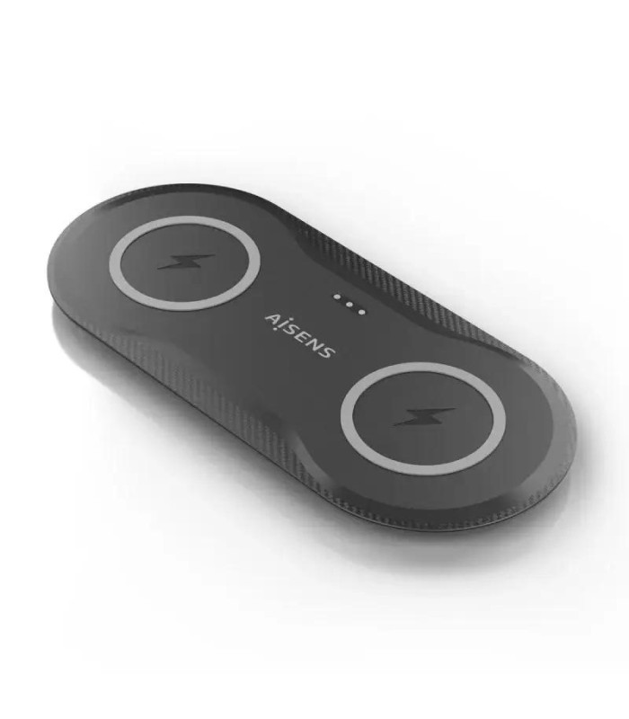 Aisens Cargador Inalámbrico USBC 15W 2 en 1 Negro