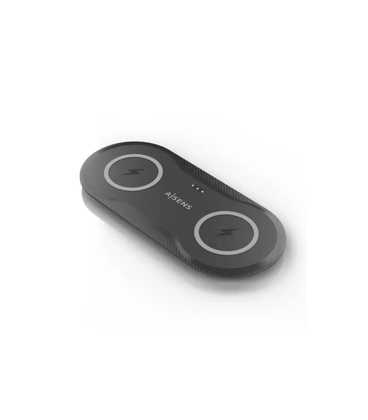 Aisens Cargador Inalámbrico USBC 15W 2 en 1 Negro