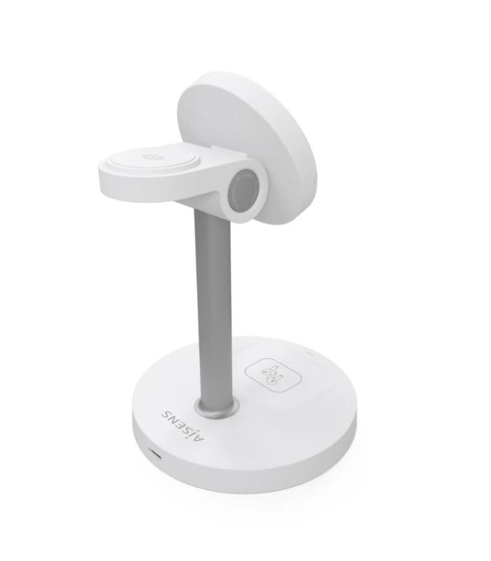 Aisens Cargador Inalámbrico USBC 15W 3 en 1 Blanco