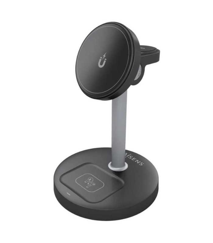 Aisens Cargador Inalámbrico USBC 15W 3 en 1 Negro