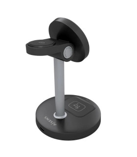 Aisens Cargador Inalámbrico USBC 15W 3 en 1 Negro