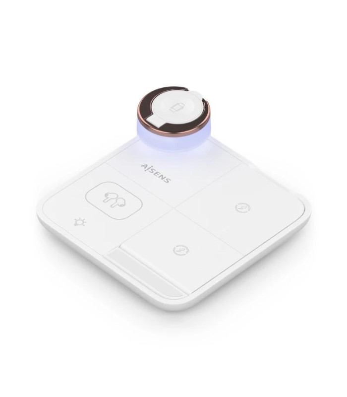 Aisens Cargador Inalámbrico USBC 15W 4 en 1 Blanco