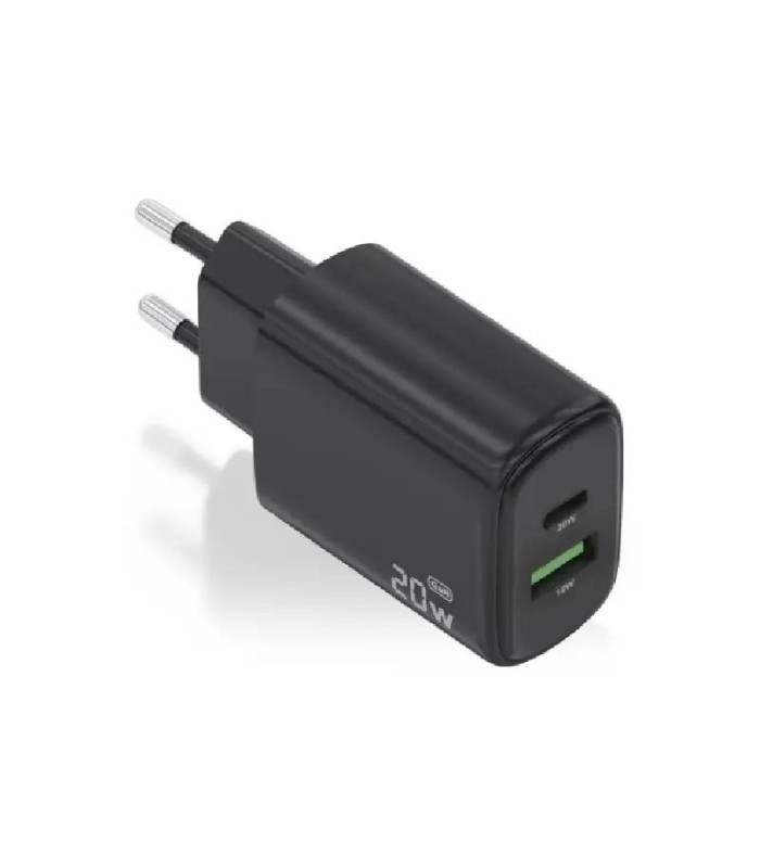 Aisens Cargador GaN 20W USB-C PD 3.0 USB-A QC3.0