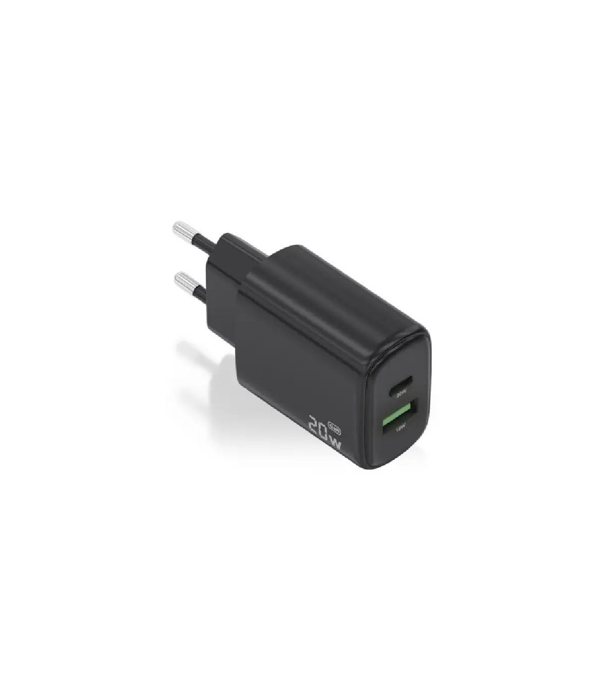 Aisens Cargador GaN 20W USB-C PD 3.0 USB-A QC3.0