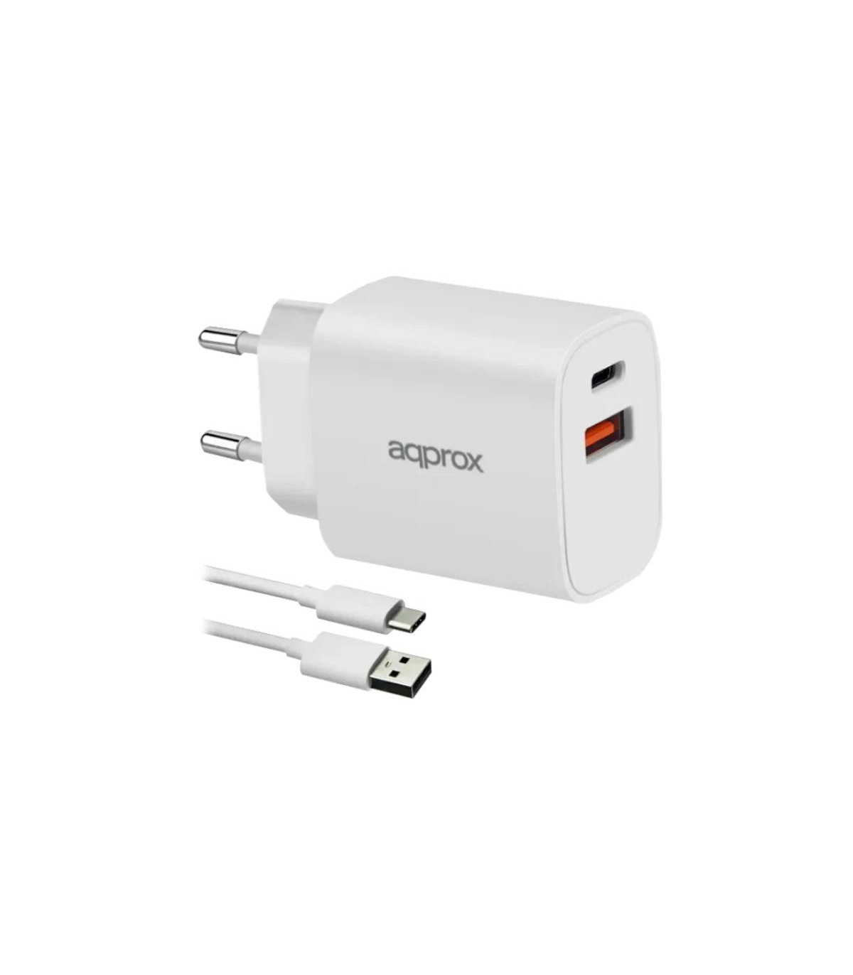 APPROX CARGADOR 20W QC 1 X USB A+ 1 X USB C+CABLE
