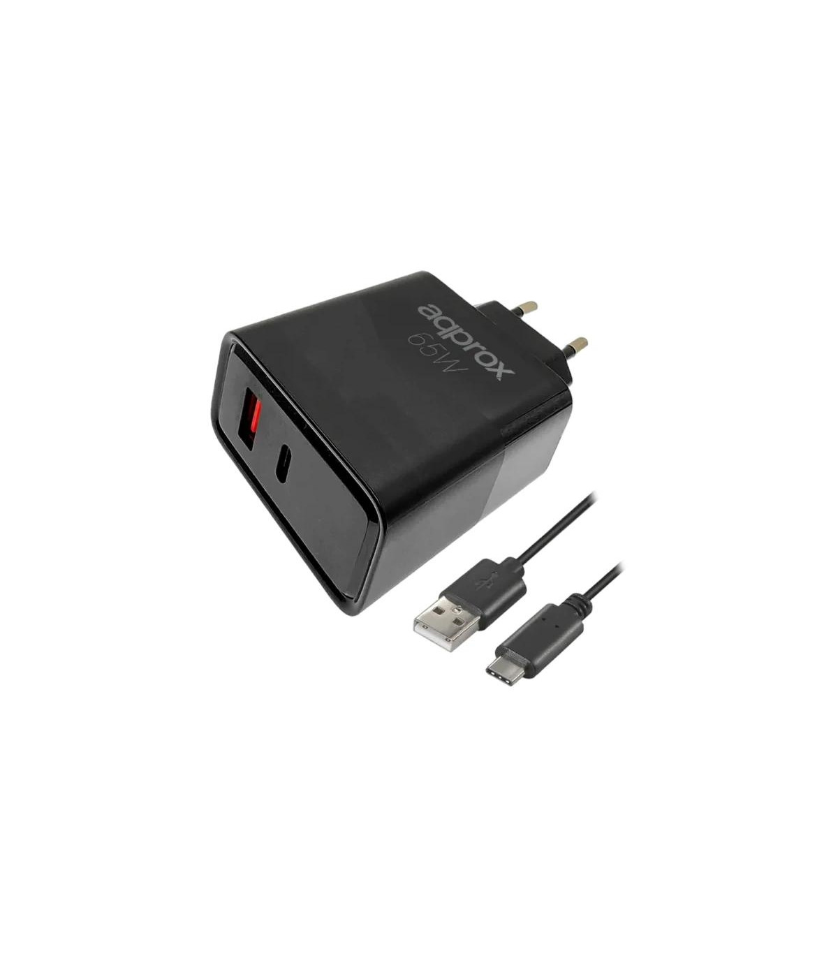 APPROX CARGADOR 65W QC 1 X USB A+ 1 X USB C+CABLE