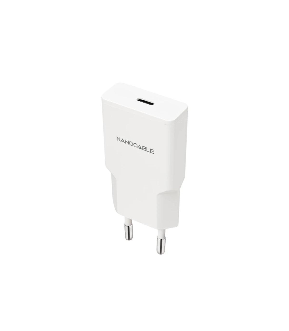 Nanocable Cargador USB-C/PD + USB-A/QC 25W Blanco
