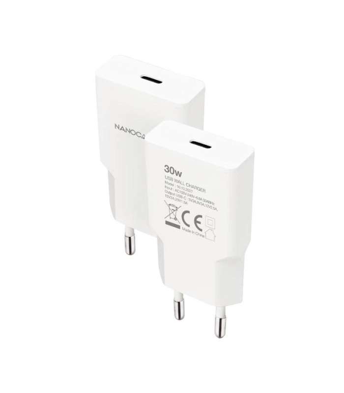 Nanocable Cargador USB-C/PD 30W   Blanco
