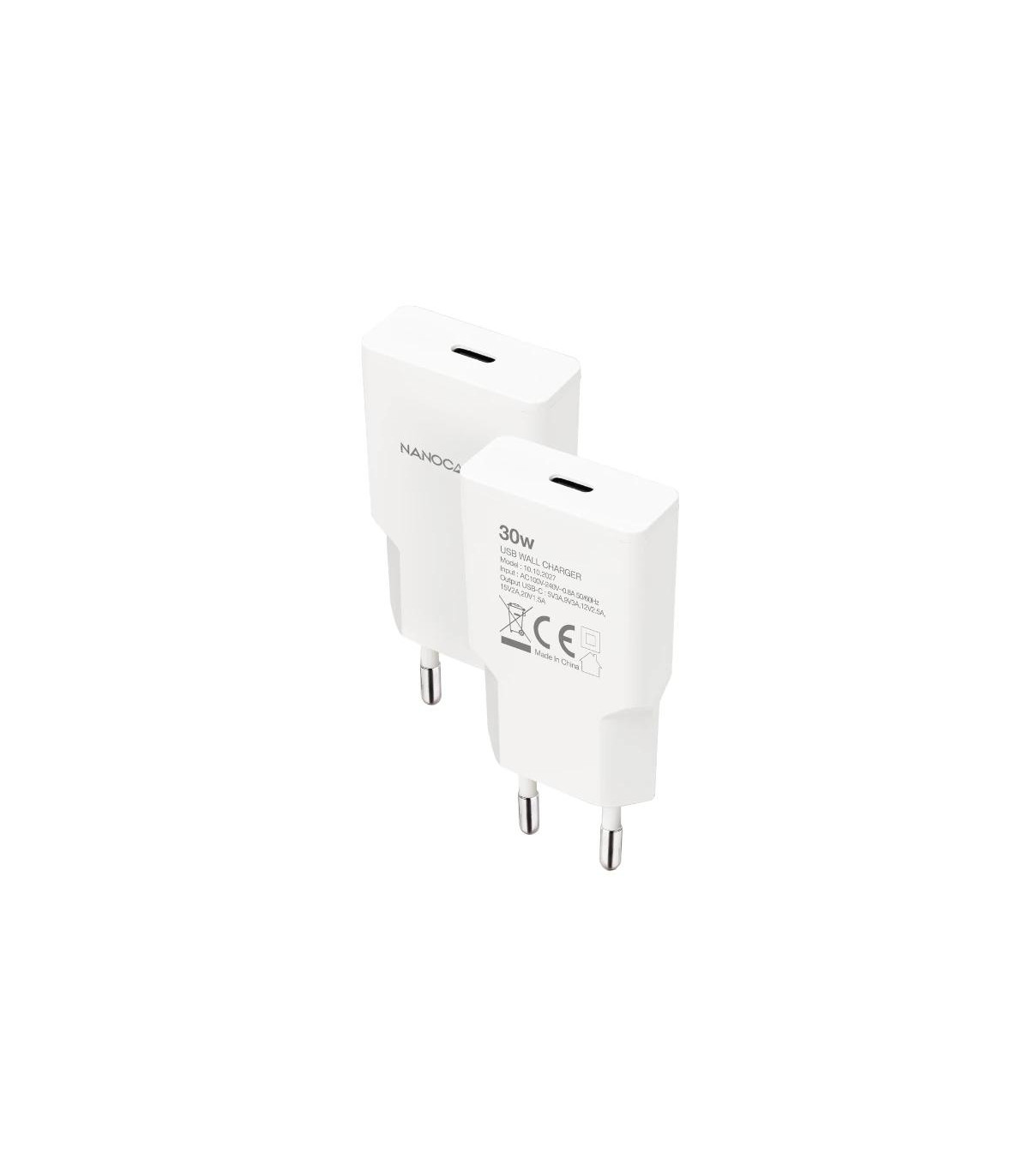 Nanocable Cargador USB-C/PD 30W   Blanco