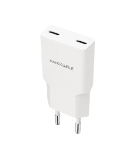 Nanocable Cargador 2xUSB-C/PD 30W  Blanco