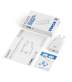 EWENT EW1310 Cargador rápido USB-C 20W Tec.Ganfast