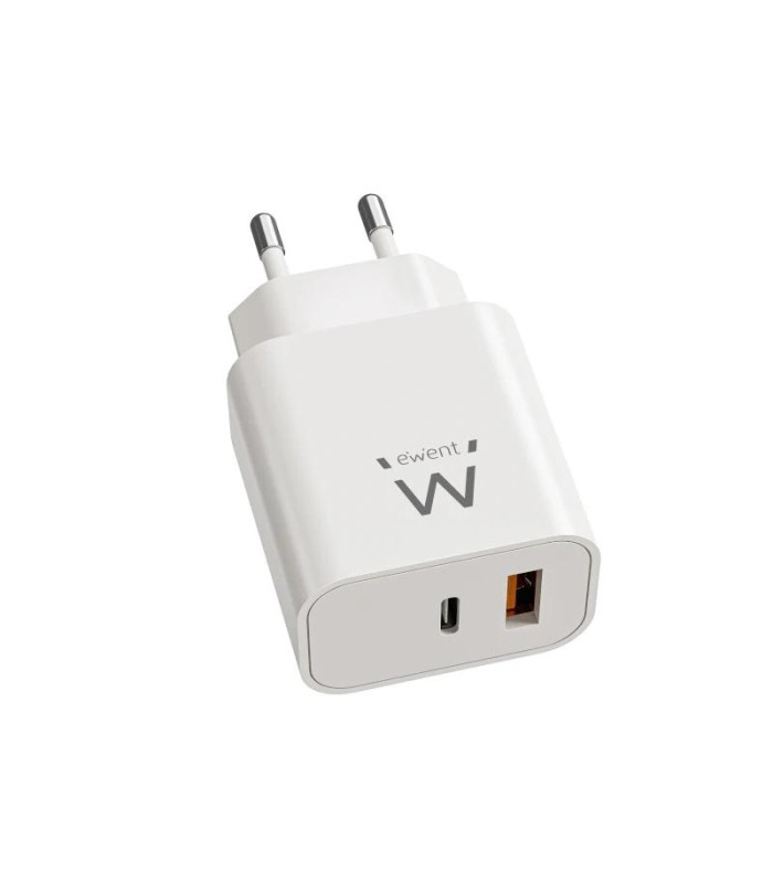 EWENT EW1318 Cargador rápido USB-C PD 20W USB-A QC