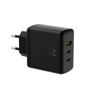 EWENT Cargador Gan Fast 65W 2 USB-C PD-1USB-A QC