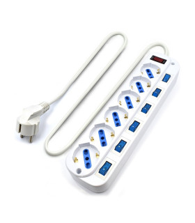 EWENT EW3932 Regleta 6 Tomas / 6 interruptor 1.5 m