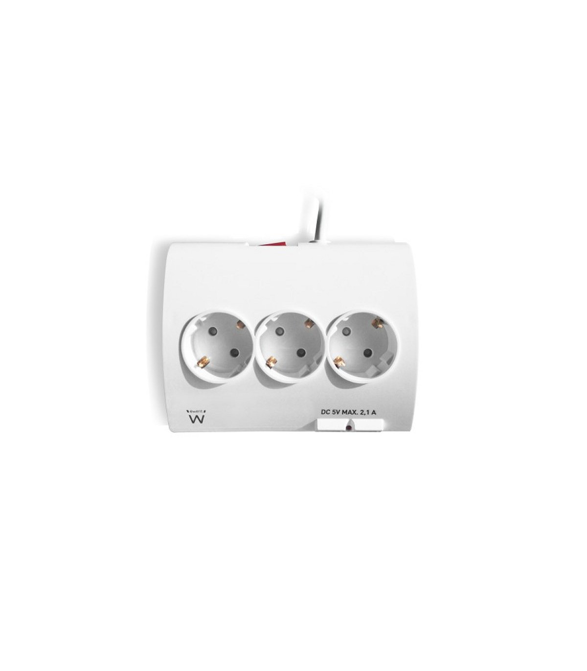 EWENT EW3935 Regleta 5 Schuko + 2 usb 2.1A