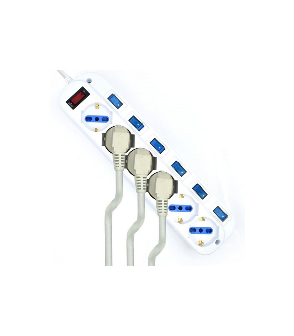 EWENT EW3932-3m Regleta 6 Tomas / 6 interruptor 3m