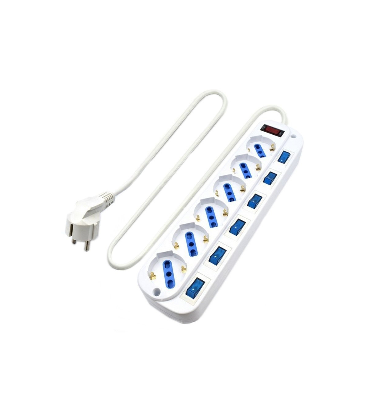 EWENT EW3932-5m Regleta 6 Tomas / 6 interruptor 5m