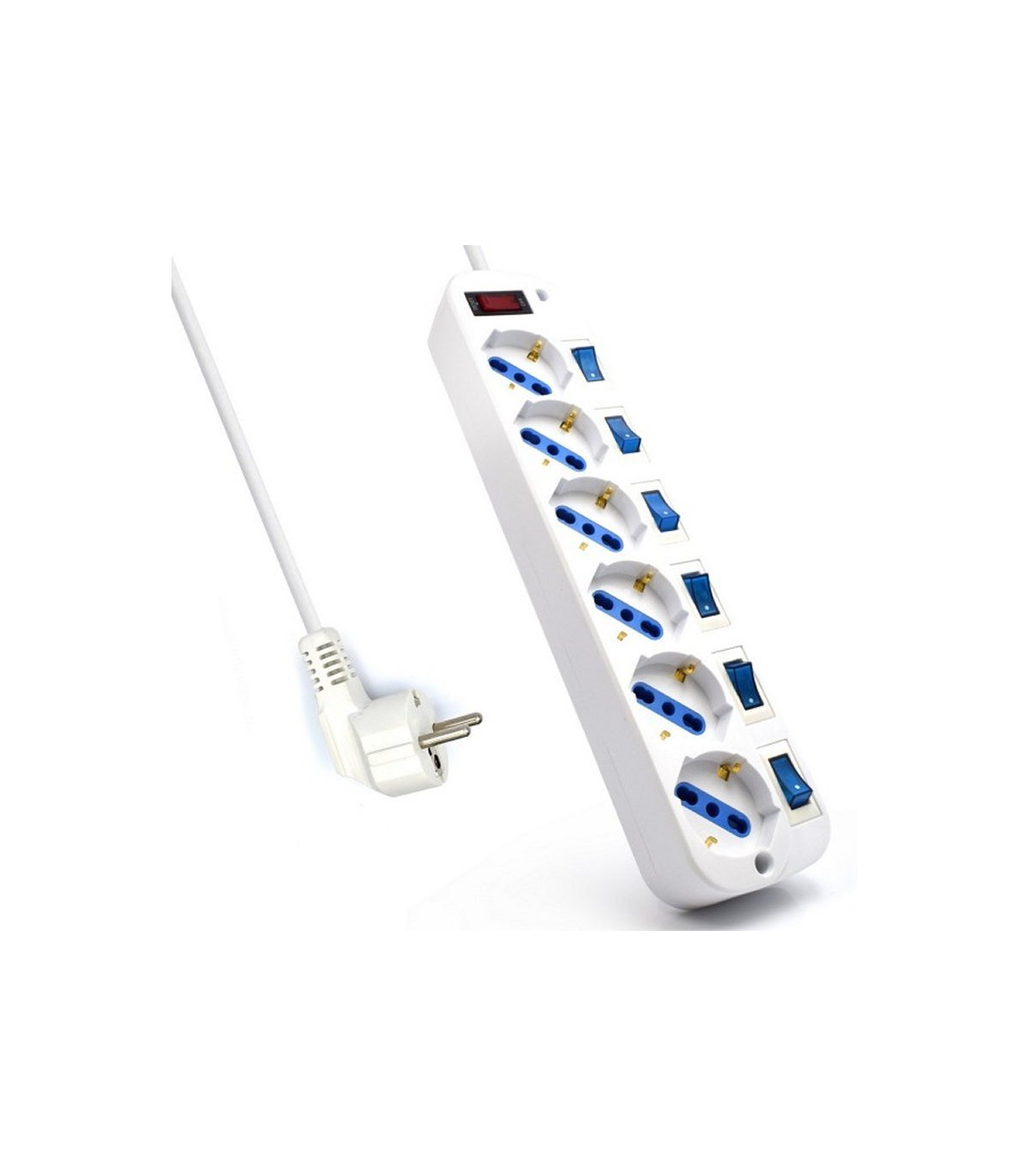 EWENT EW3932-5m Regleta 6 Tomas / 6 interruptor 5m