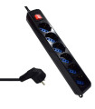 Ewent EW3924 Regleta 6 tomas con proteccion Negro