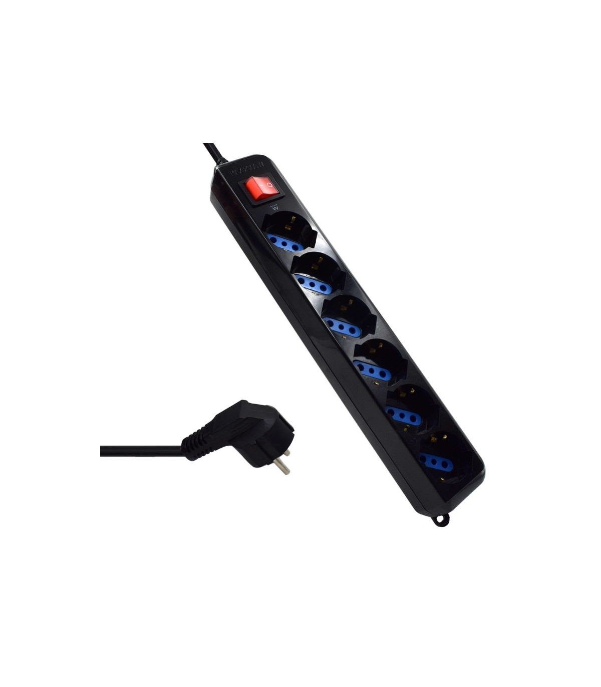 Ewent EW3924 Regleta 6 tomas con proteccion Negro