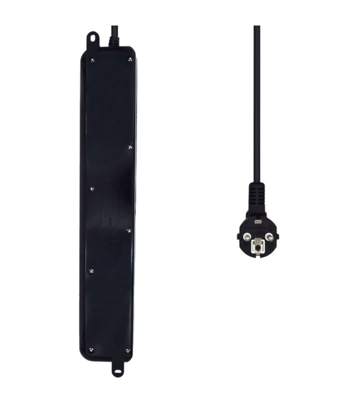 Ewent EW3924 Regleta 6 tomas con proteccion Negro