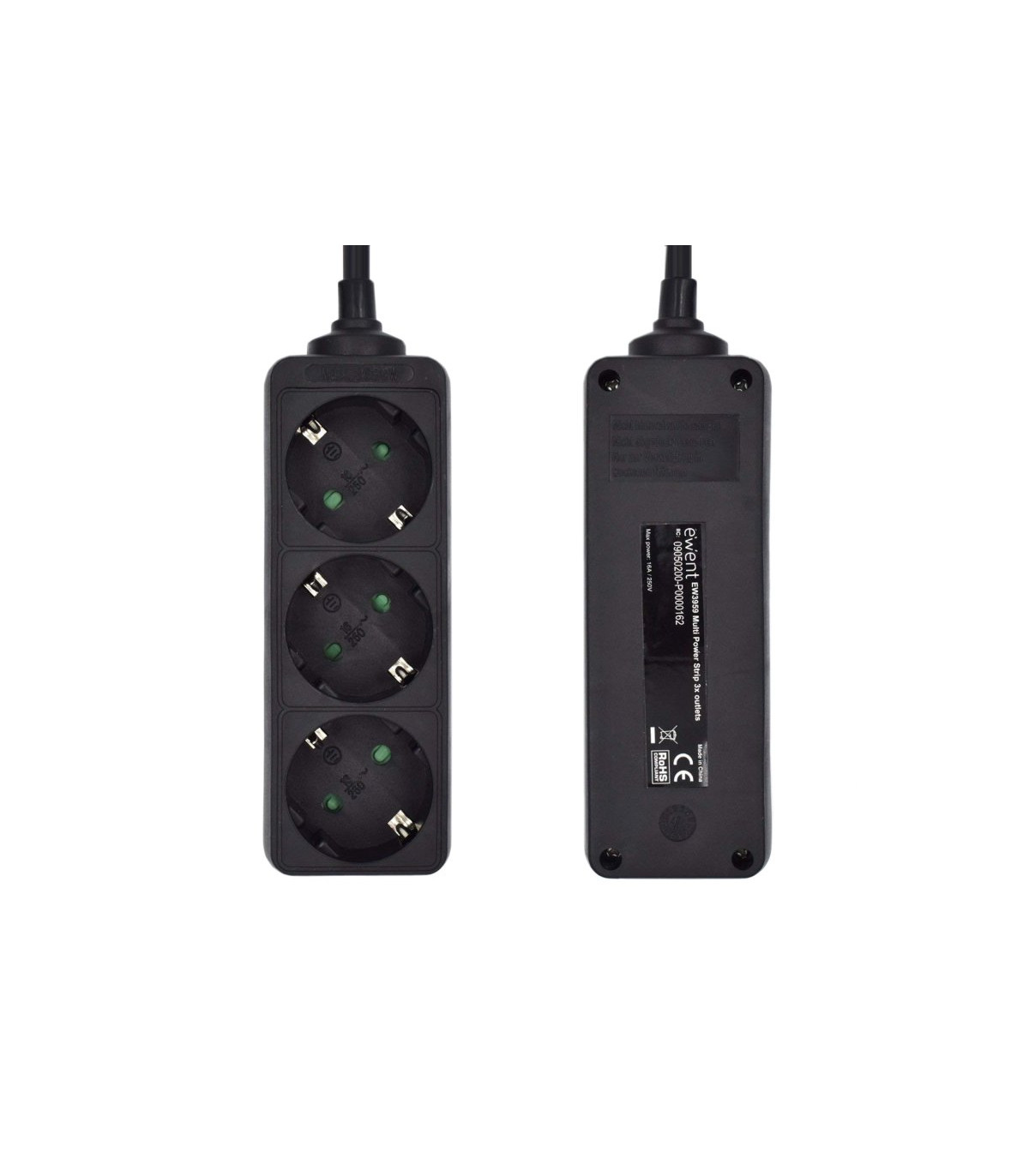 Ewent Ew3959 Regleta 3 tomas Negro