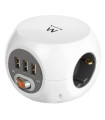 Ewent EW3939 REGLETA CUBO 3 TOMAS/3 USB BLANCO