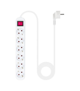 Nanocable Regleta 6 tomas con interruptor Blanca
