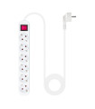 Nanocable Regleta 6 tomas con interruptor Blanca