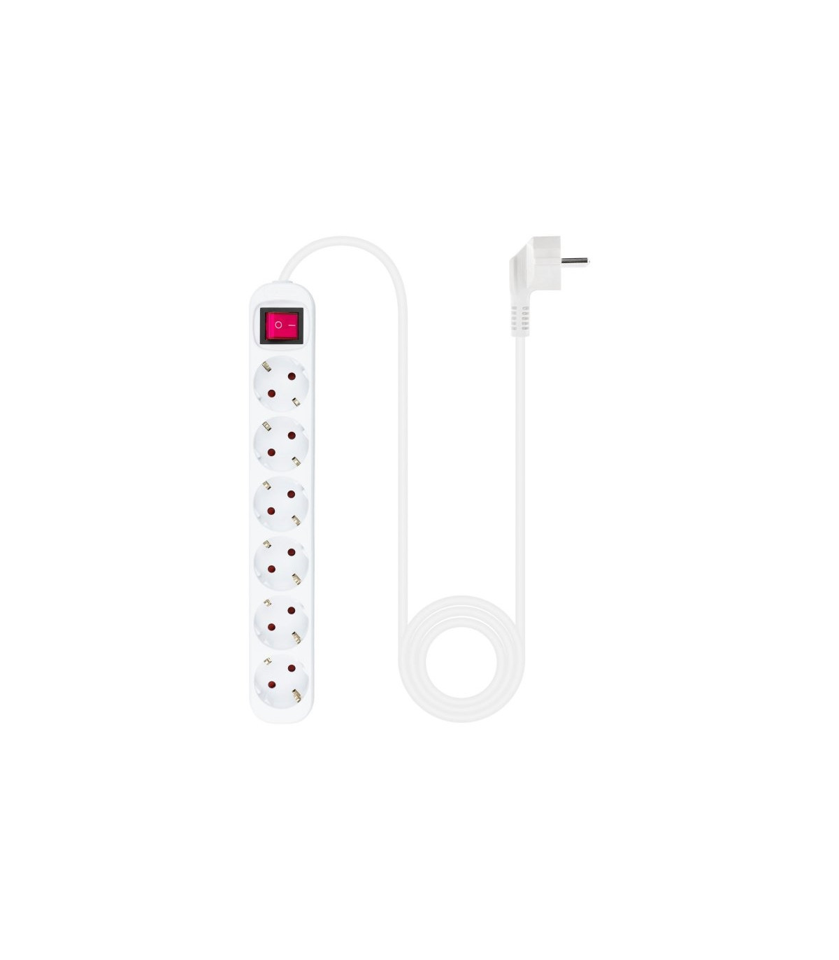 Nanocable Regleta 6 tomas con interruptor Blanca