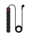 Nanocable Regleta 6 tomas con interruptor Negro