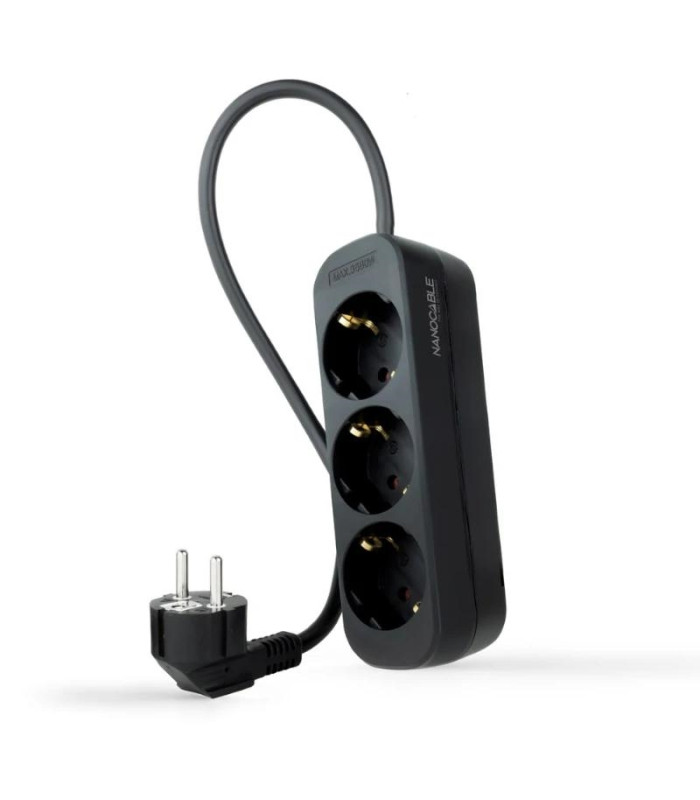Nanocable Regleta de Enchufes 4 Tomas 1.4 m Negro