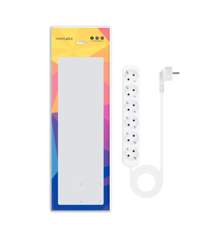 Nanocable Regleta de Enchufes 6 Tomas 1.4 m Blanco