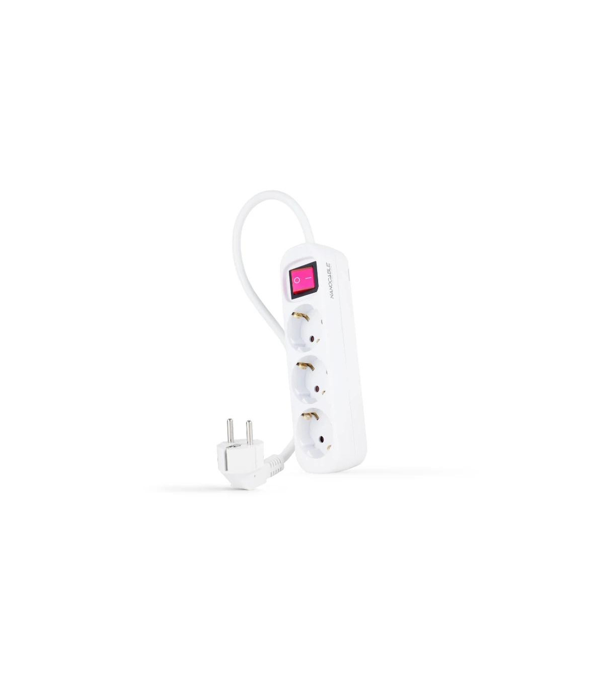 Nanocable Regleta 3 Tomas Interruptor Blanco