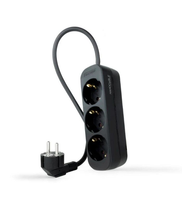 Nanocable Regleta de Enchufes 3 Tomas 1.4 m Negro