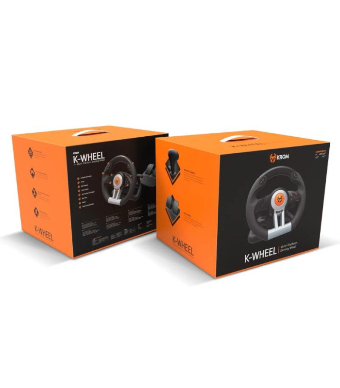 Krom Juego de Volante y pedales K-Wheel Multip.
